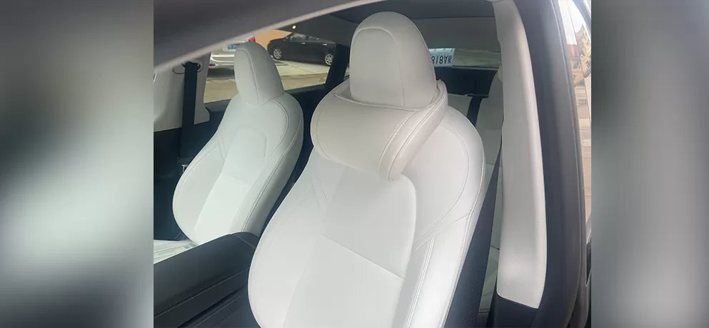 Genuine leather headrests, lumbar support